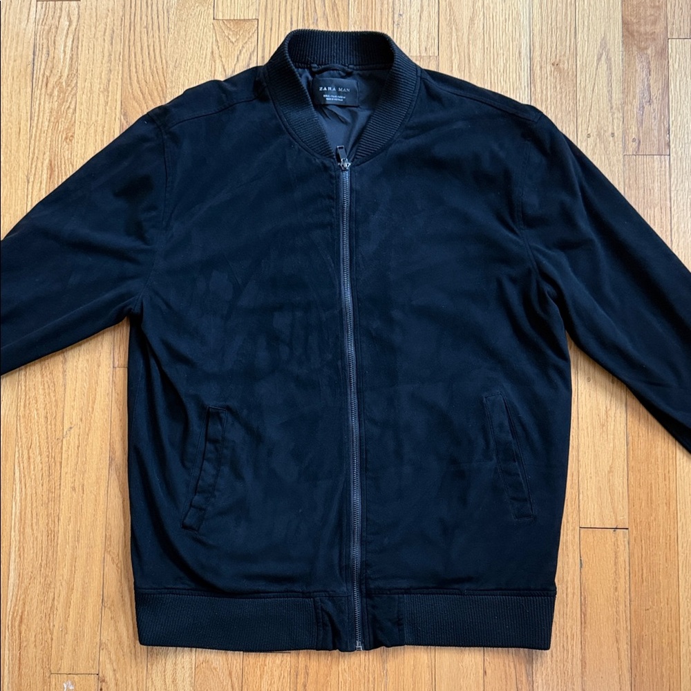 Faux Suede Zara Man Bomber Jacket